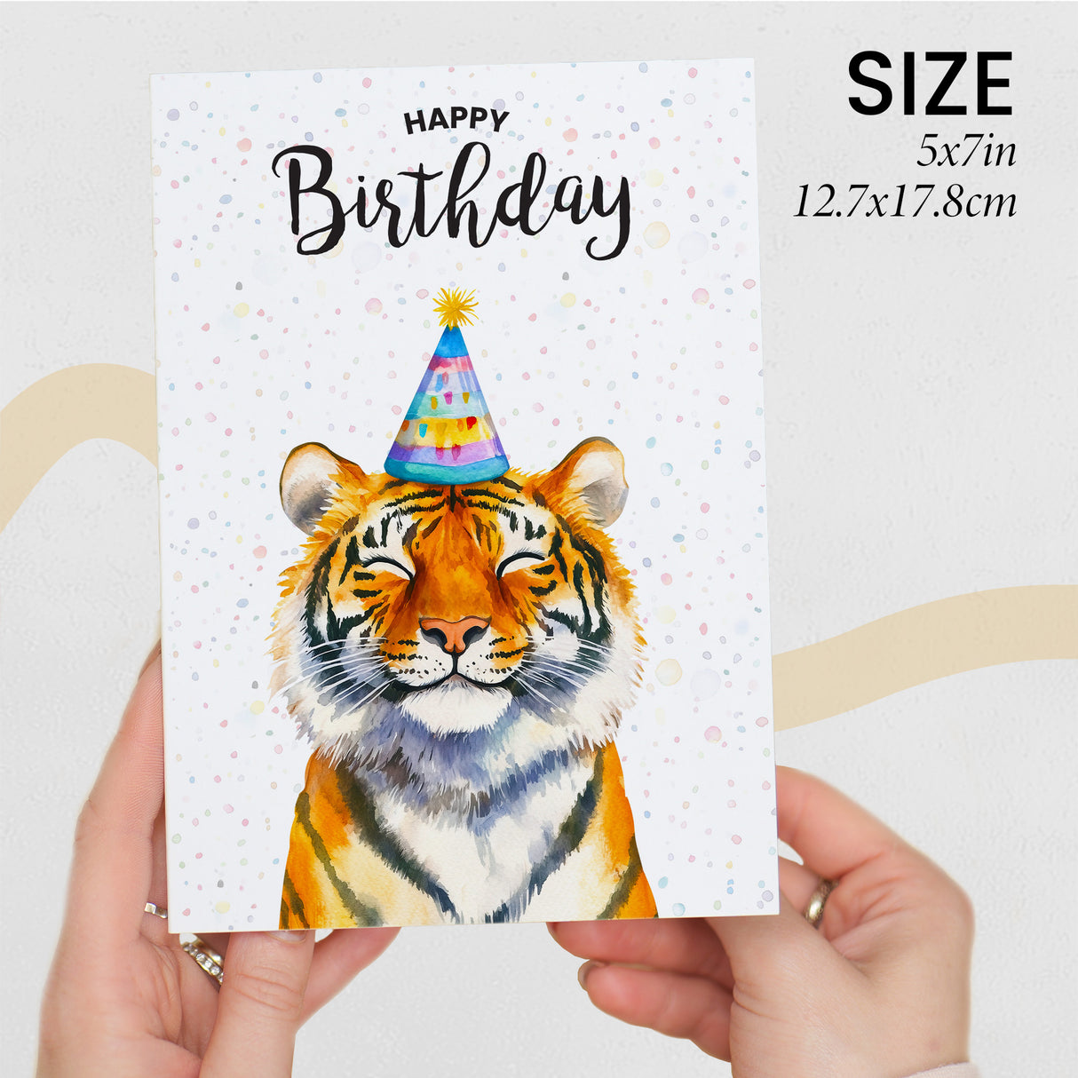 Birthday Card For Him or Her Of A Tiger Illustration For Him or Her Birthday Gift