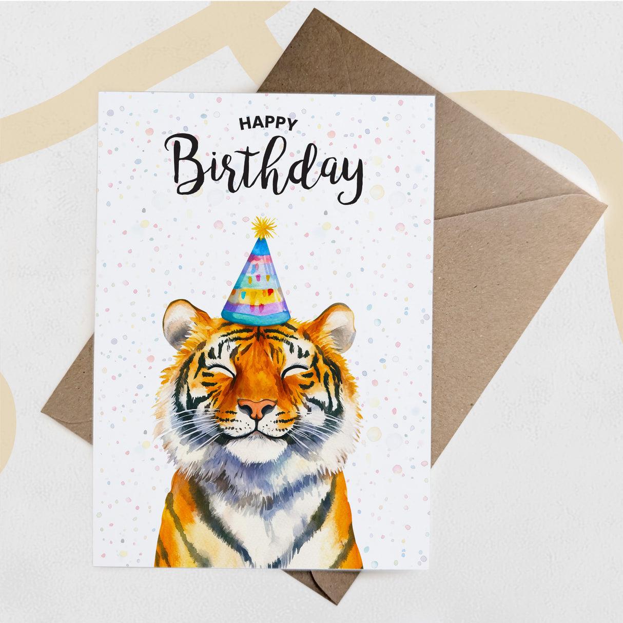 Birthday Card For Him or Her Of A Tiger Illustration For Him or Her Birthday Gift