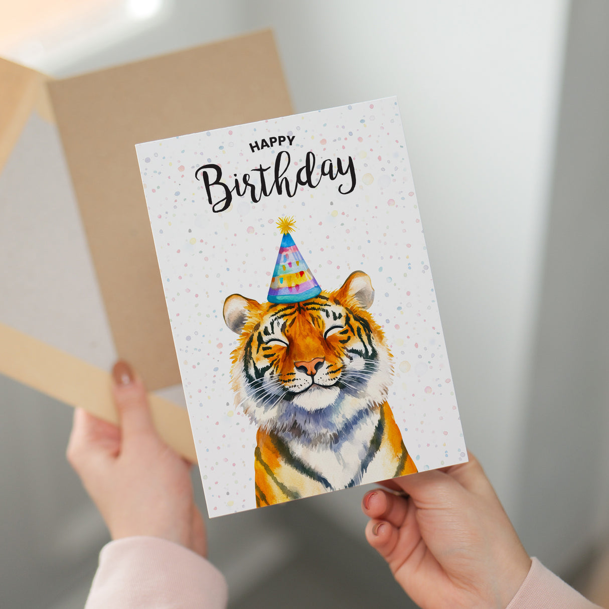 Birthday Card For Him or Her Of A Tiger Illustration For Him or Her Birthday Gift