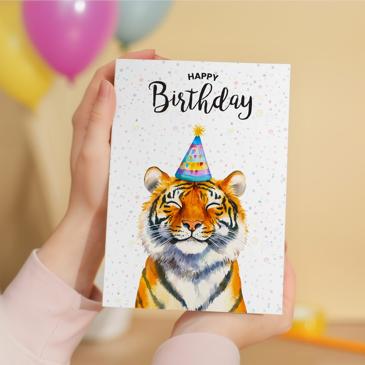 Birthday Card For Him or Her Of A Tiger Illustration For Him or Her Birthday Gift
