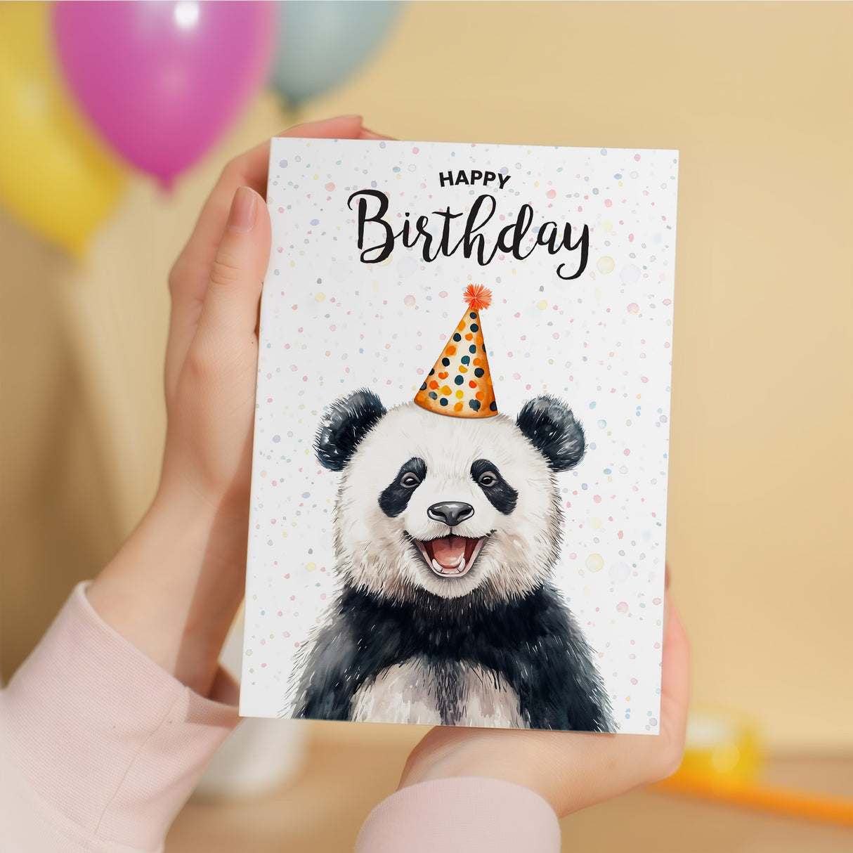 Birthday Card For Him or Her Of A Panda Illustration For Him or Her Birthday Gift