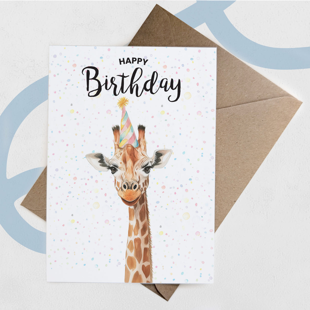 Birthday Card For Him or Her Of A Giraffe Illustration For Him or Her Birthday Gift