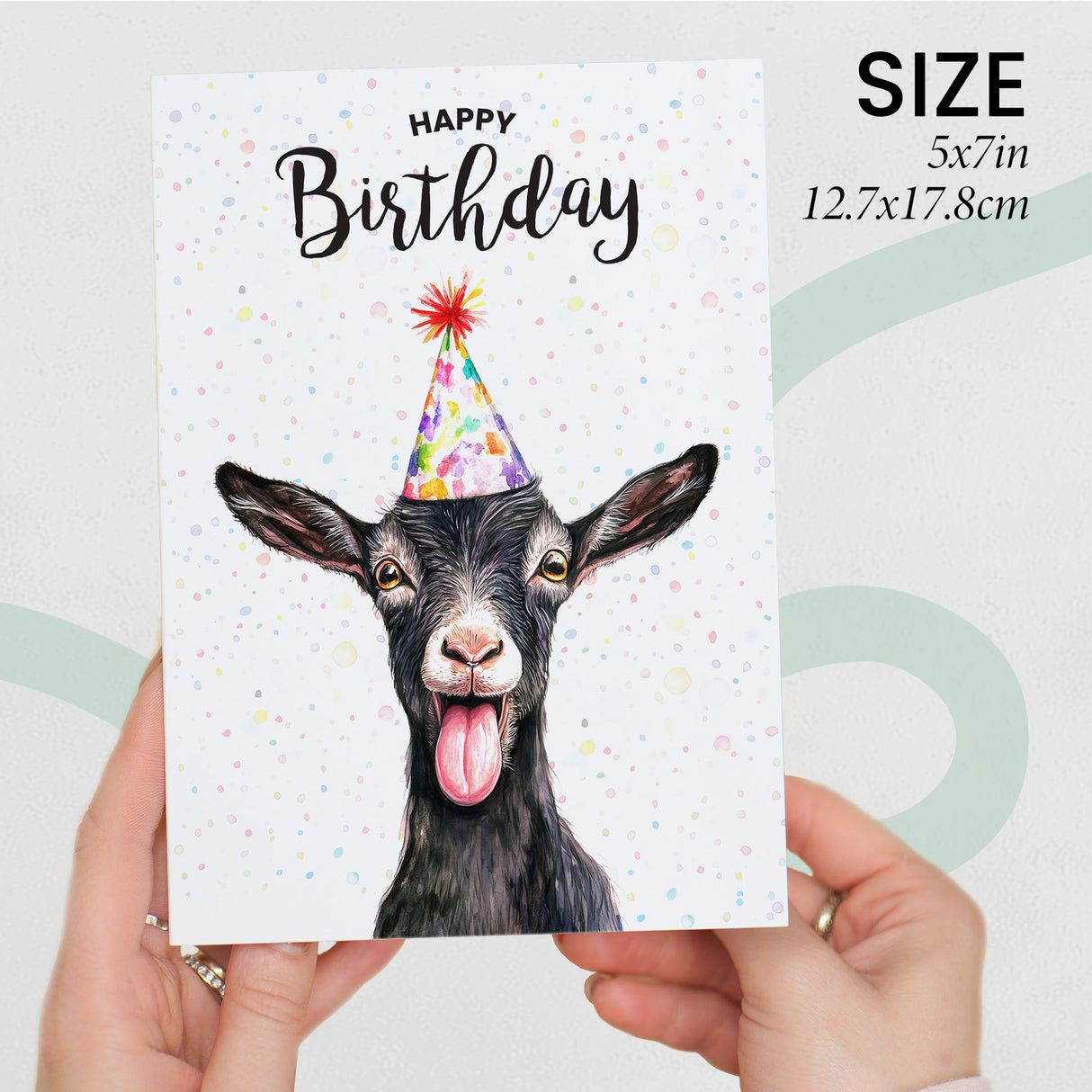 Birthday Card For Him or Her Of A Goat Illustration For Him or Her Birthday Gift