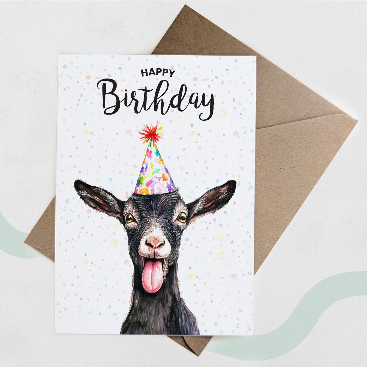 Birthday Card For Him or Her Of A Goat Illustration For Him or Her Birthday Gift