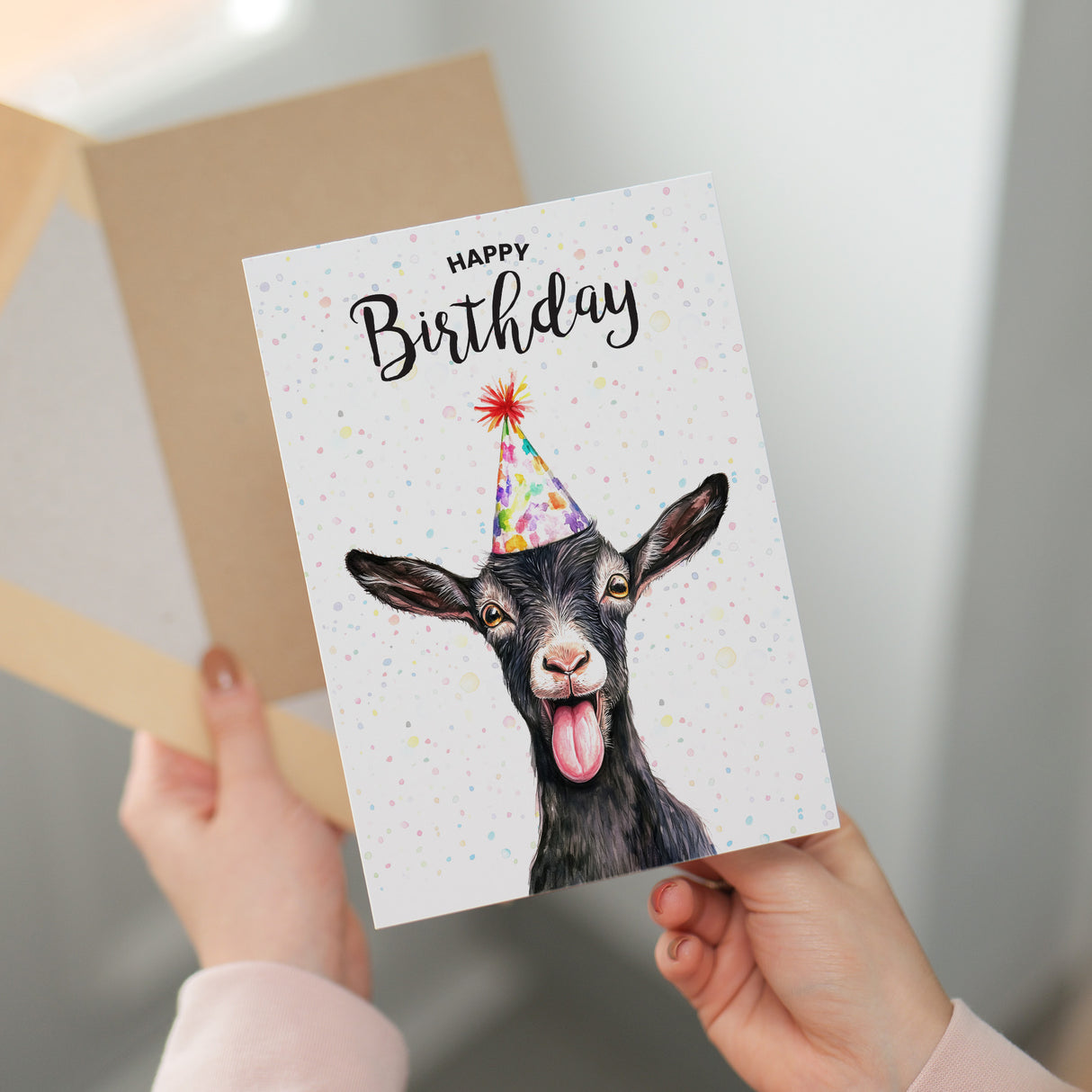 Birthday Card For Him or Her Of A Goat Illustration For Him or Her Birthday Gift