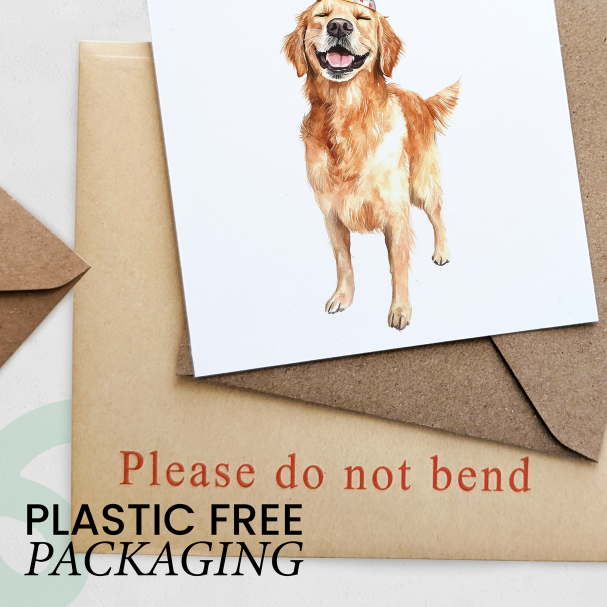 Golden Retriever Birthday Card – Cute Dog Lover Card with Party Hat – Pawsome Birthday Greeting Card for Dog Owners