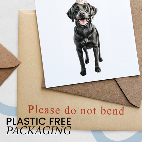 Black Labrador Birthday Card – Cute Dog Lover Card with Party Hat – Pawsome Birthday Greeting Card for Dog Owners