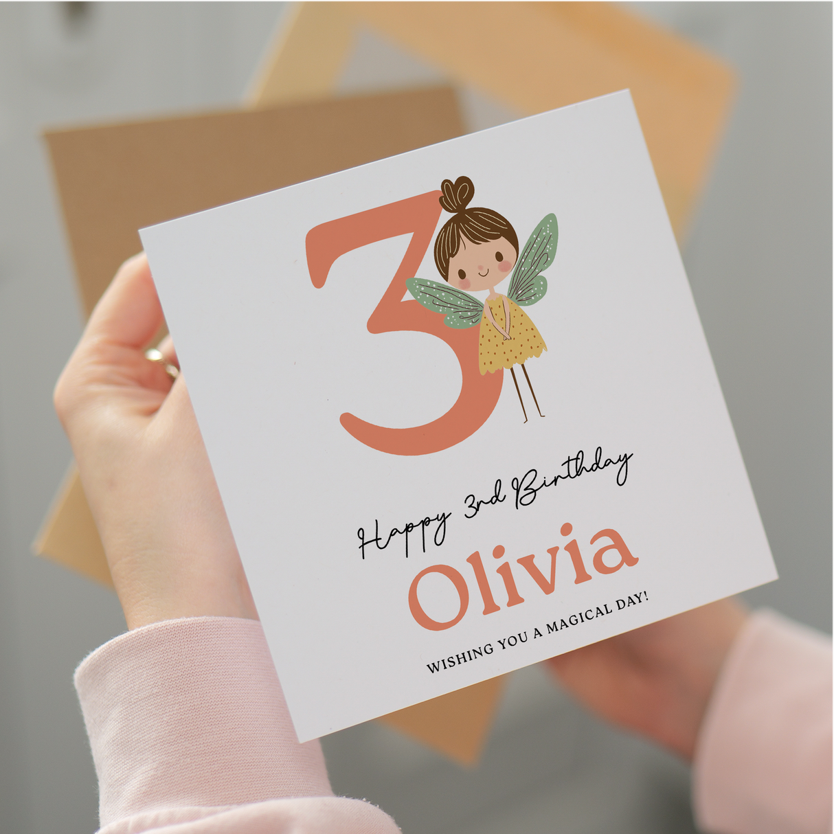 Personalised Fairy Birthday Card for Girls Ages 3 4 5 6 – Cute Magical Design, Kids Birthday Card, Forest Fairy Theme