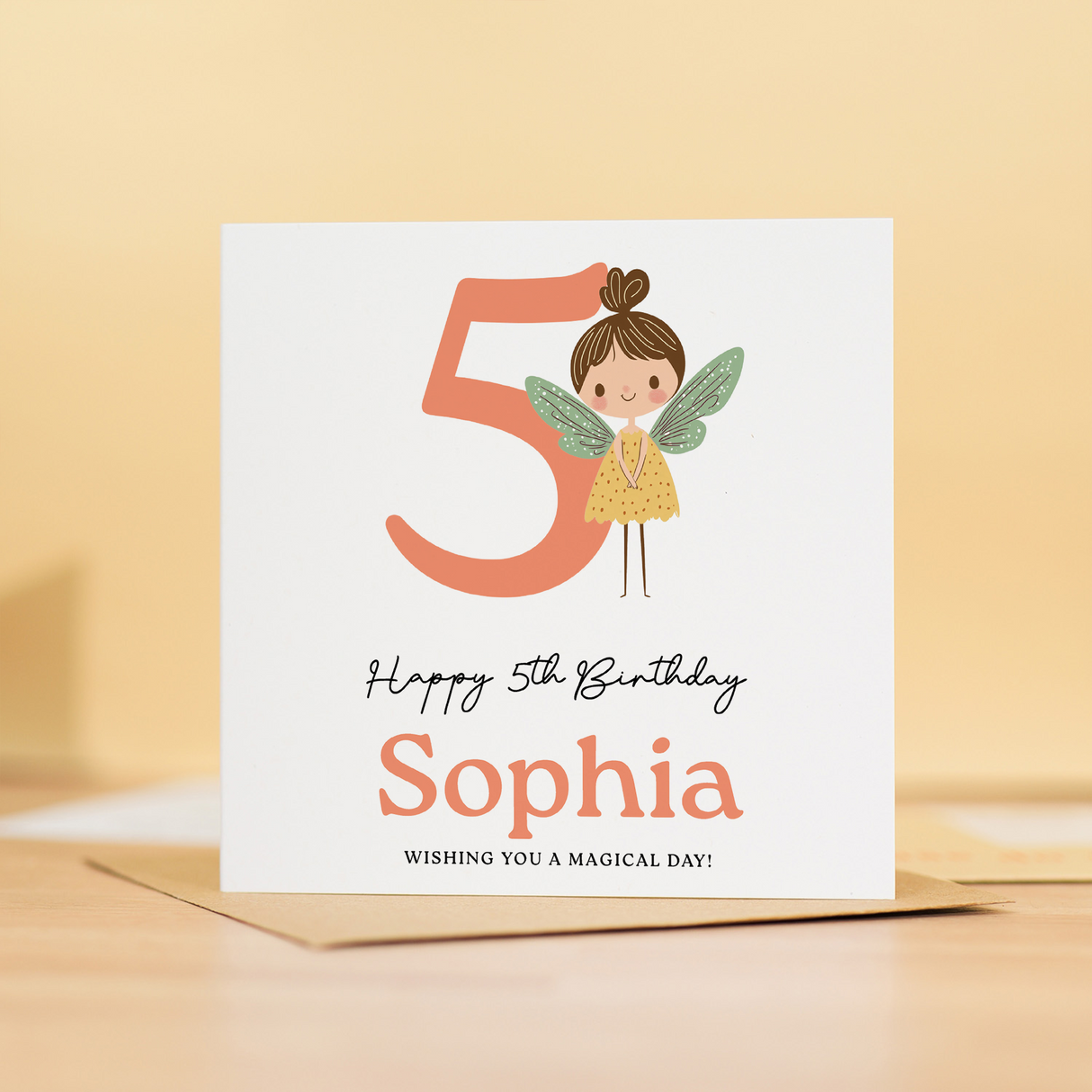 Personalised Fairy Birthday Card for Girls Ages 3 4 5 6 – Cute Magical Design, Kids Birthday Card, Forest Fairy Theme