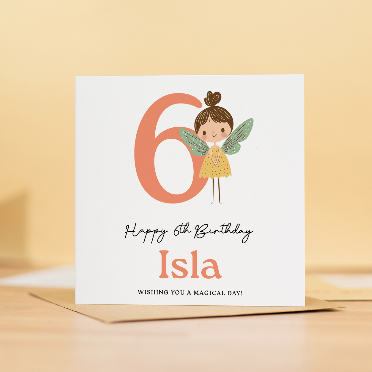 Personalised Fairy Birthday Card for Girls Ages 3 4 5 6 – Cute Magical Design, Kids Birthday Card, Forest Fairy Theme