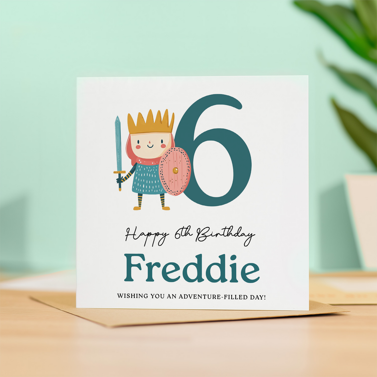 Personalised Birthday Card Ages 3 4 5 6 Adventure Knight Design Fun Kids Birthday Card