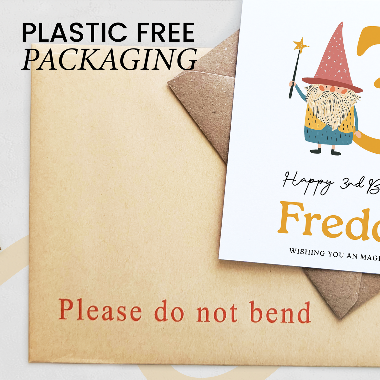 Personalised Wizard Birthday Card Ages 3 4 5 6 Magical Kids Birthday Card with Star Wand Fun Fantasy Design