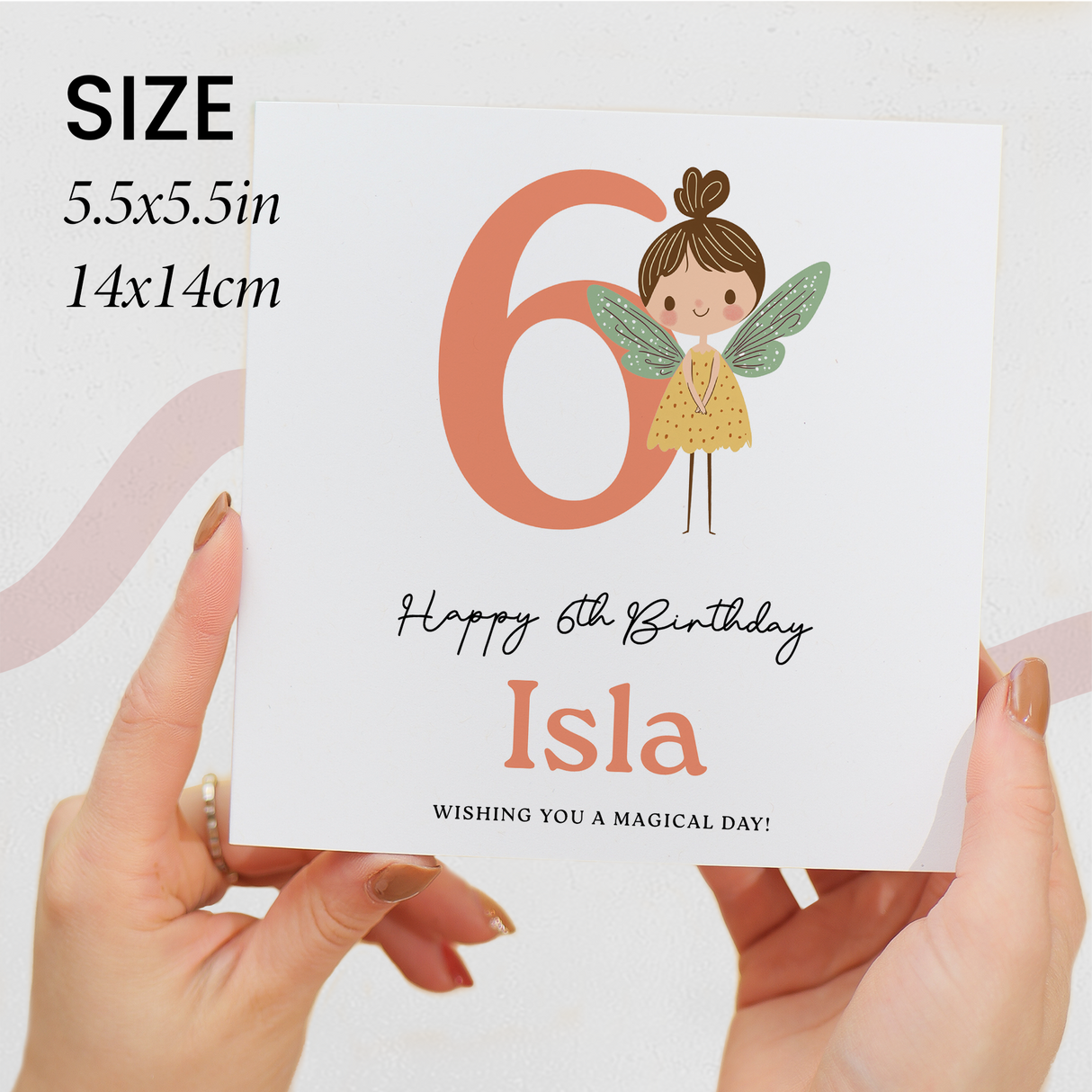 Personalised Fairy Birthday Card for Girls Ages 3 4 5 6 – Cute Magical Design, Kids Birthday Card, Forest Fairy Theme