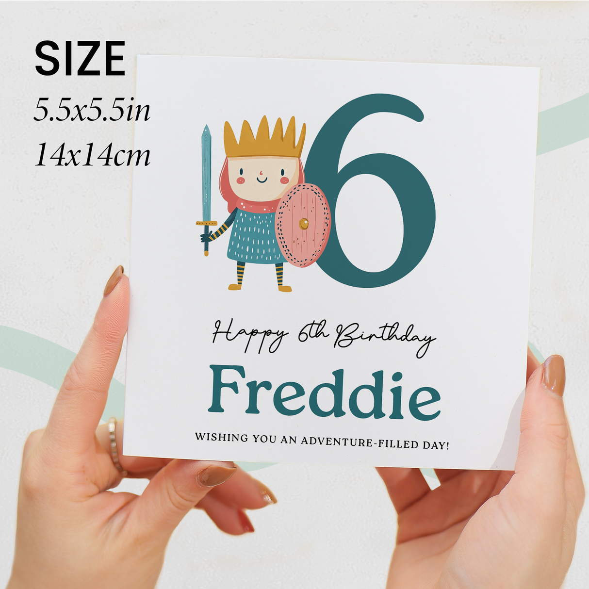 Personalised Birthday Card Ages 3 4 5 6 Adventure Knight Design Fun Kids Birthday Card