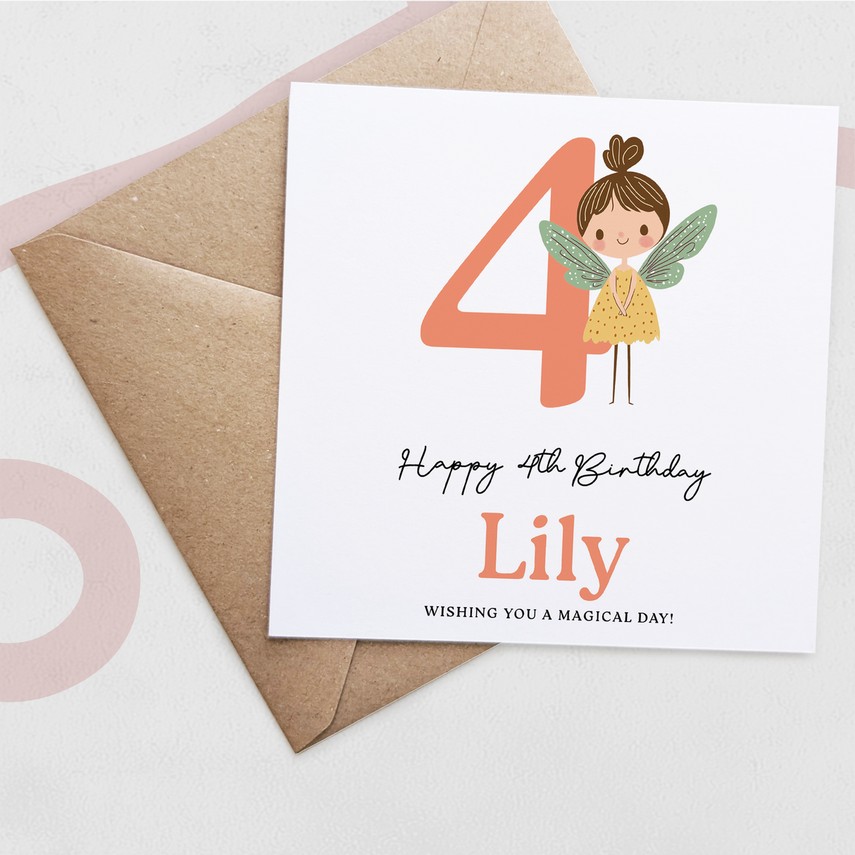 Personalised Fairy Birthday Card for Girls Ages 3 4 5 6 – Cute Magical Design, Kids Birthday Card, Forest Fairy Theme