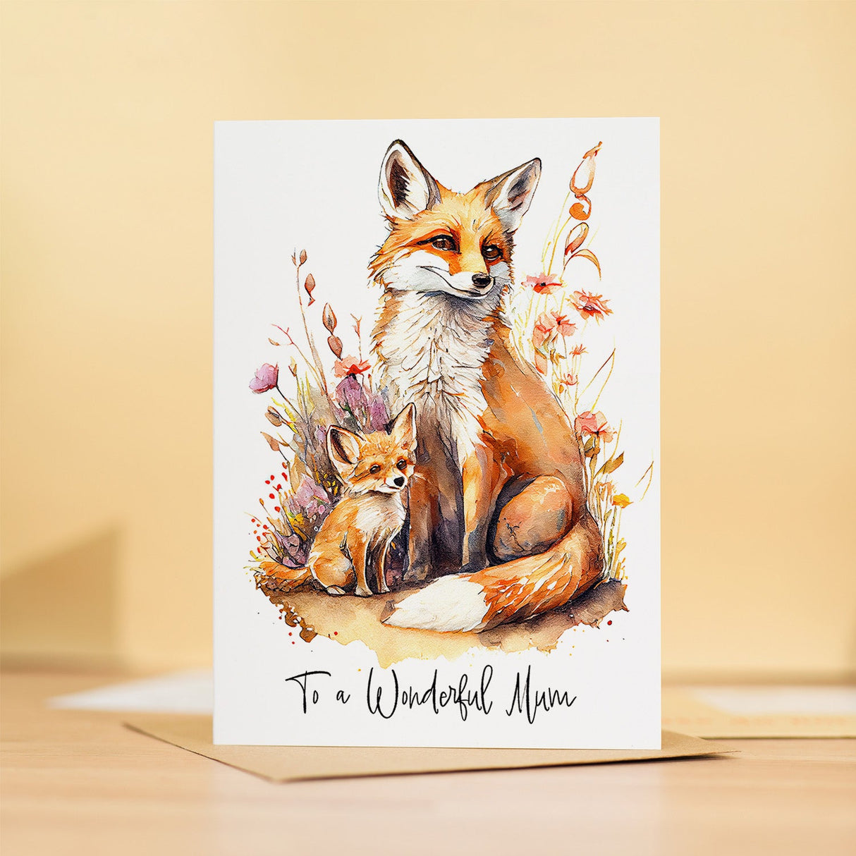 Birthday Card Or Mothers Day Card Fox Illustration Mum Birthday Gift