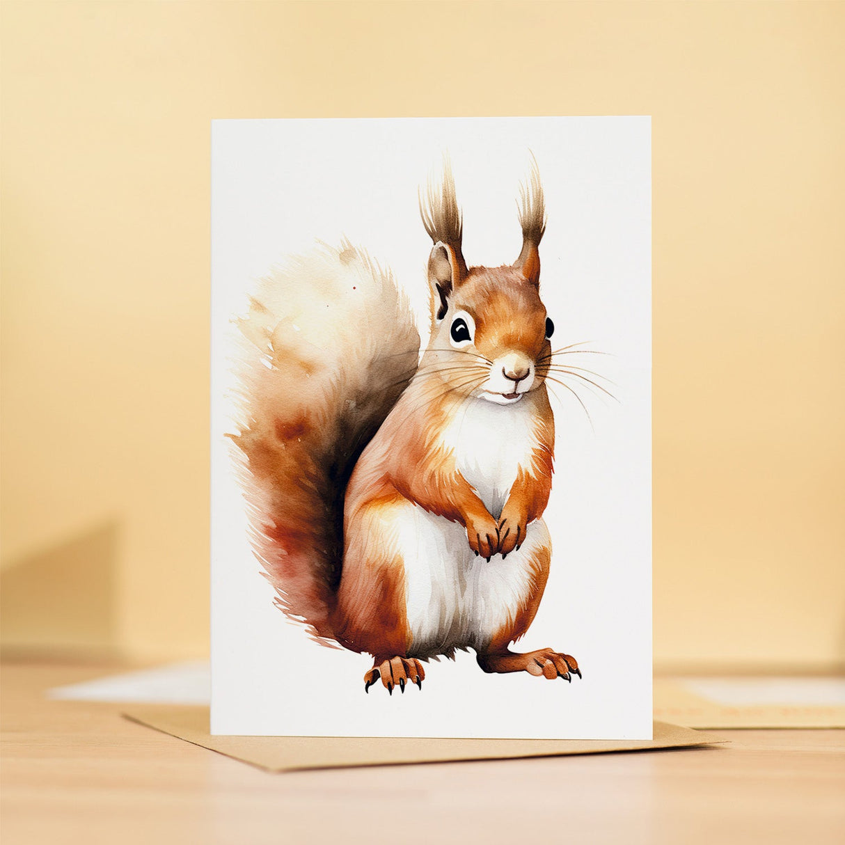 Red Squirrel Notelet Card Any Occasion Birthday Easter Thank You 5x7 A6 For All
