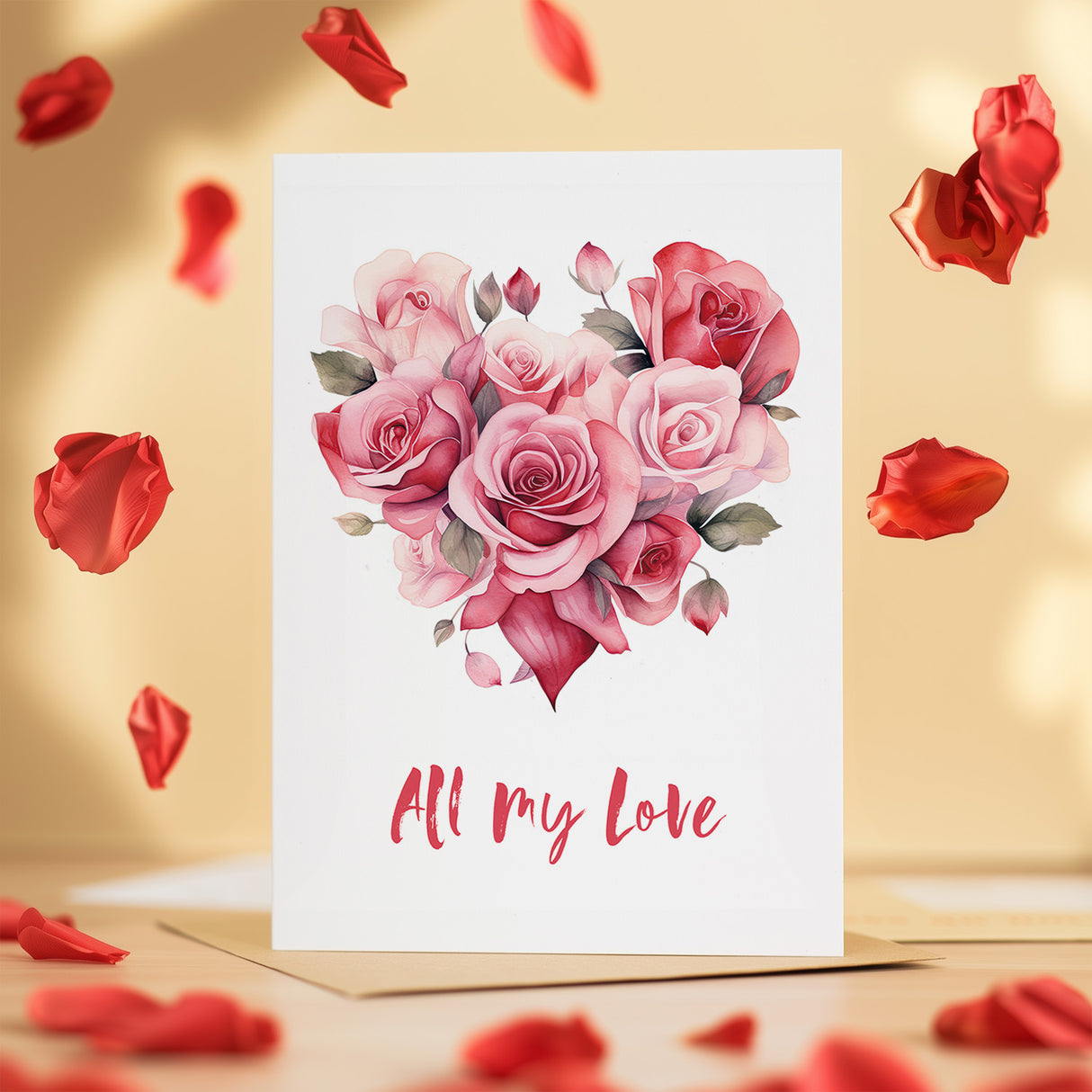 Anniversary Valentines Card for Wife Husband Boyfriend Girlfriend Flower Heart