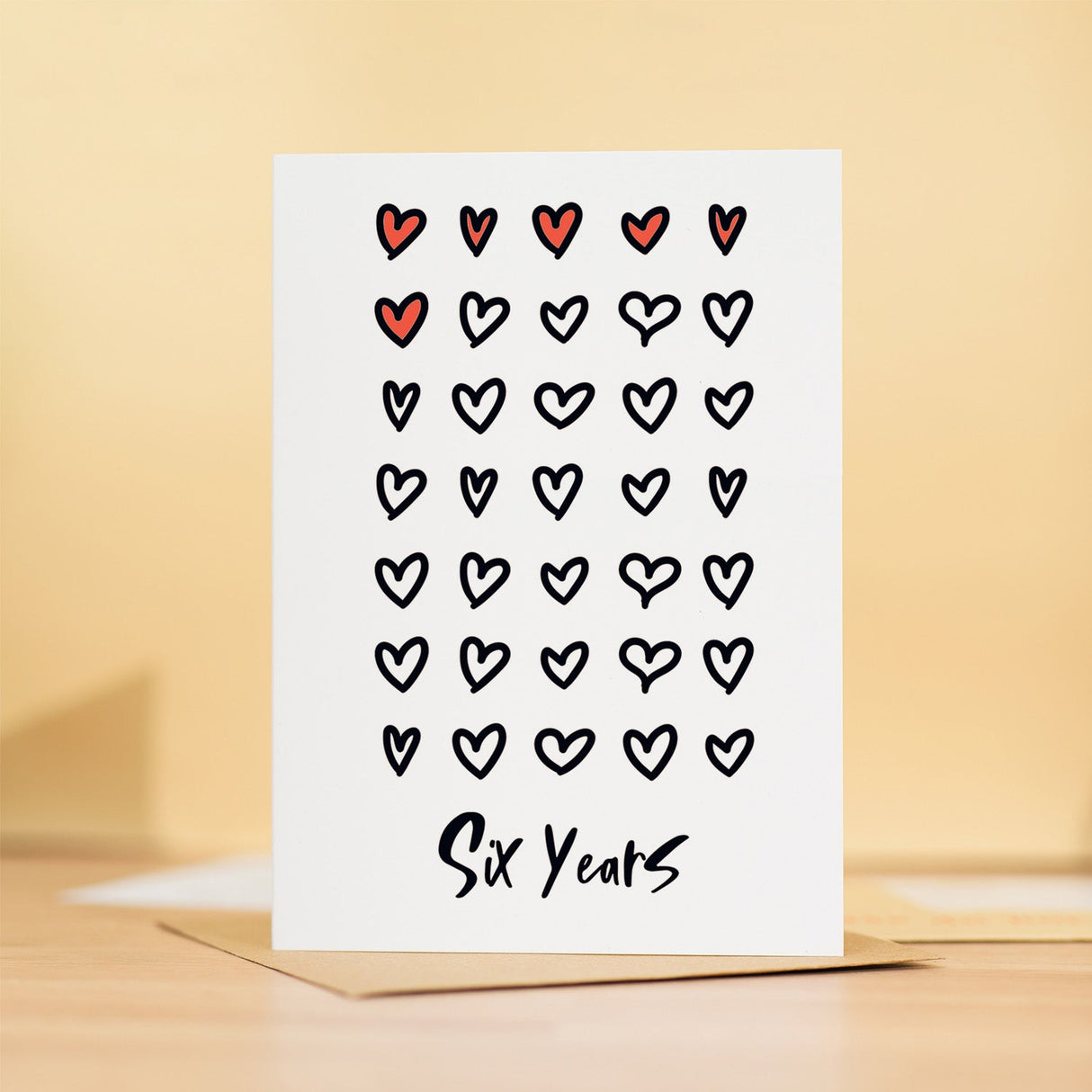 6th Wedding Anniversary Card for Wife Husband Boyfriend Girlfriend Six Year