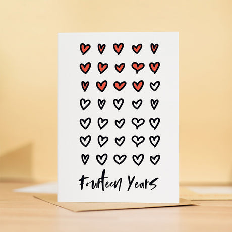 14th Wedding Anniversary Card for Wife Husband Boyfriend Girlfriend Fourteen