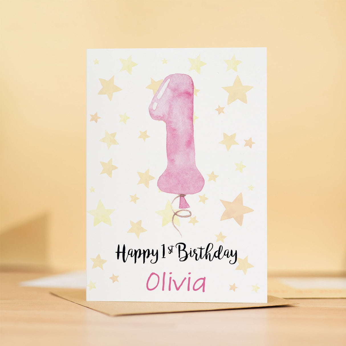 Custom 1st Birthday Card Baby Girl Personalisable Name First Birthday