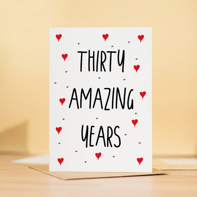 30 Year Anniversary Card for Spouse Partner Wedding Milestone Keepsake
