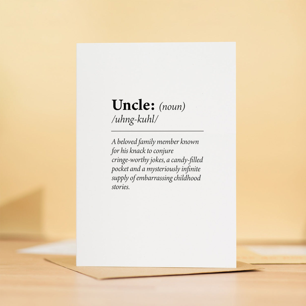 Uncle Birthday Card Funny Dictionary Quote Custom Message Fun Gift