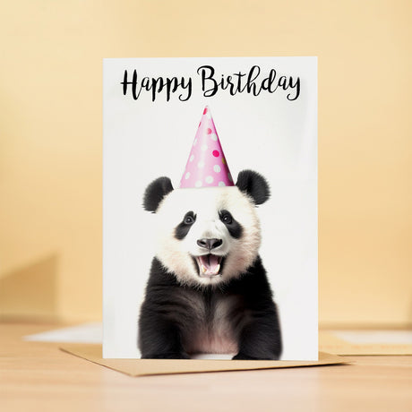 Fun Panda Birthday Card for Him Her Mum Dad Sister Brother