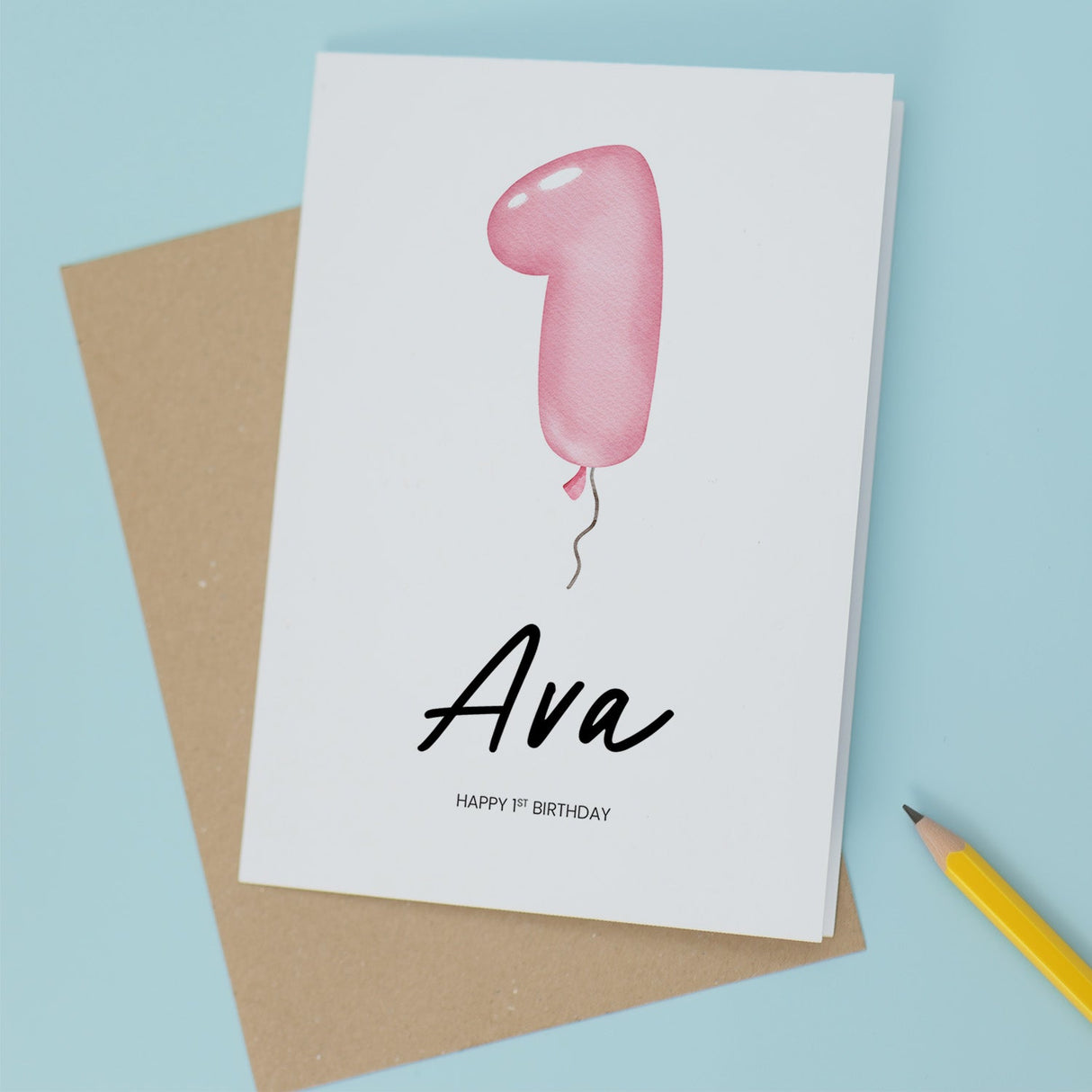 Personalised 1st Birthday Card For Girl Happy 1st Birthday