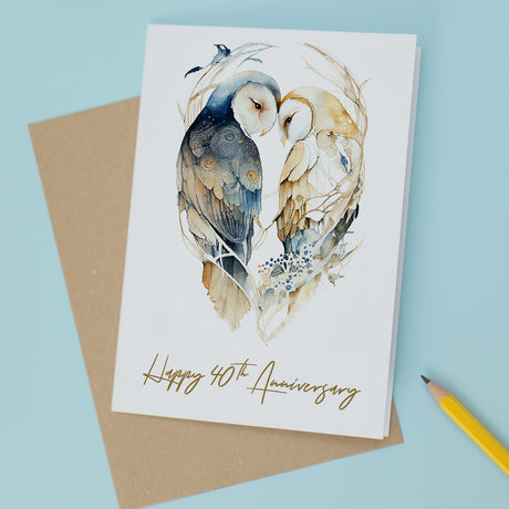 40th Wedding Anniversary Card for Husband or Wife Year Forty