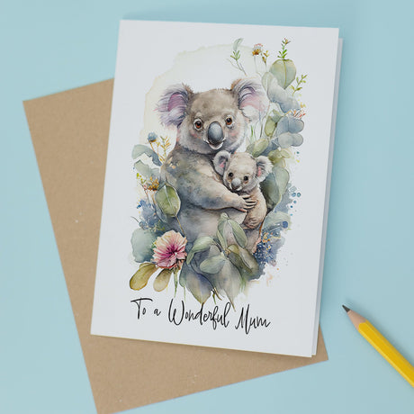 Birthday Card Or Mothers Day Card Happy Birthday Koala Illustration Card
