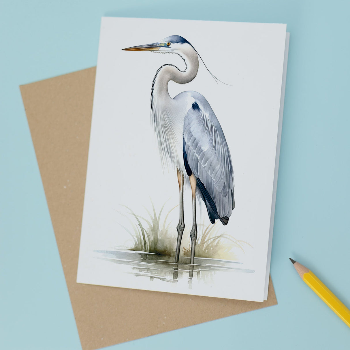 Heron Notelet Card 5x7 A6 Birthday Easter Thank You Wildlife For All Occasions
