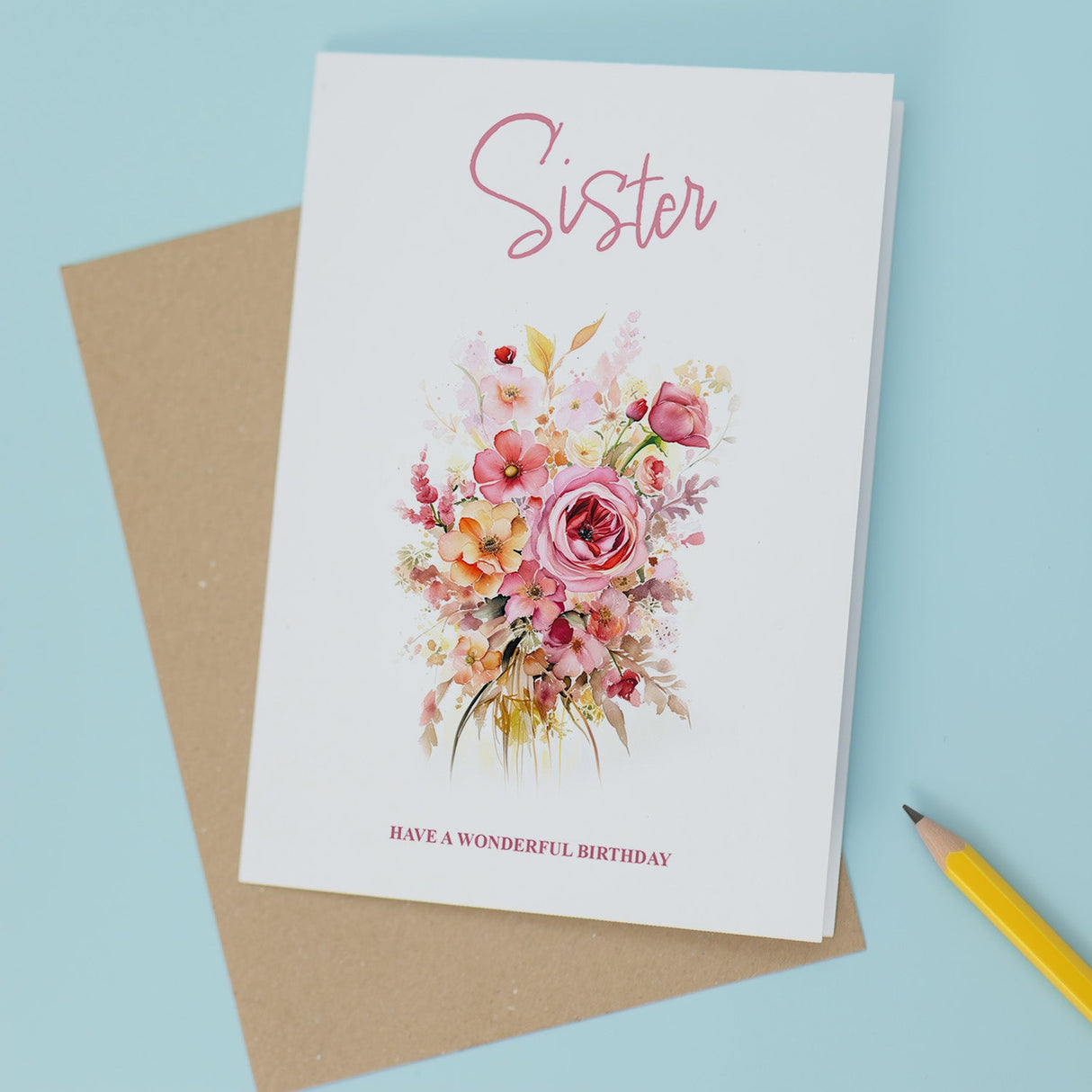 Sister Birthday Card Luxury Flower Card Gift For Her Special Sister Love Card