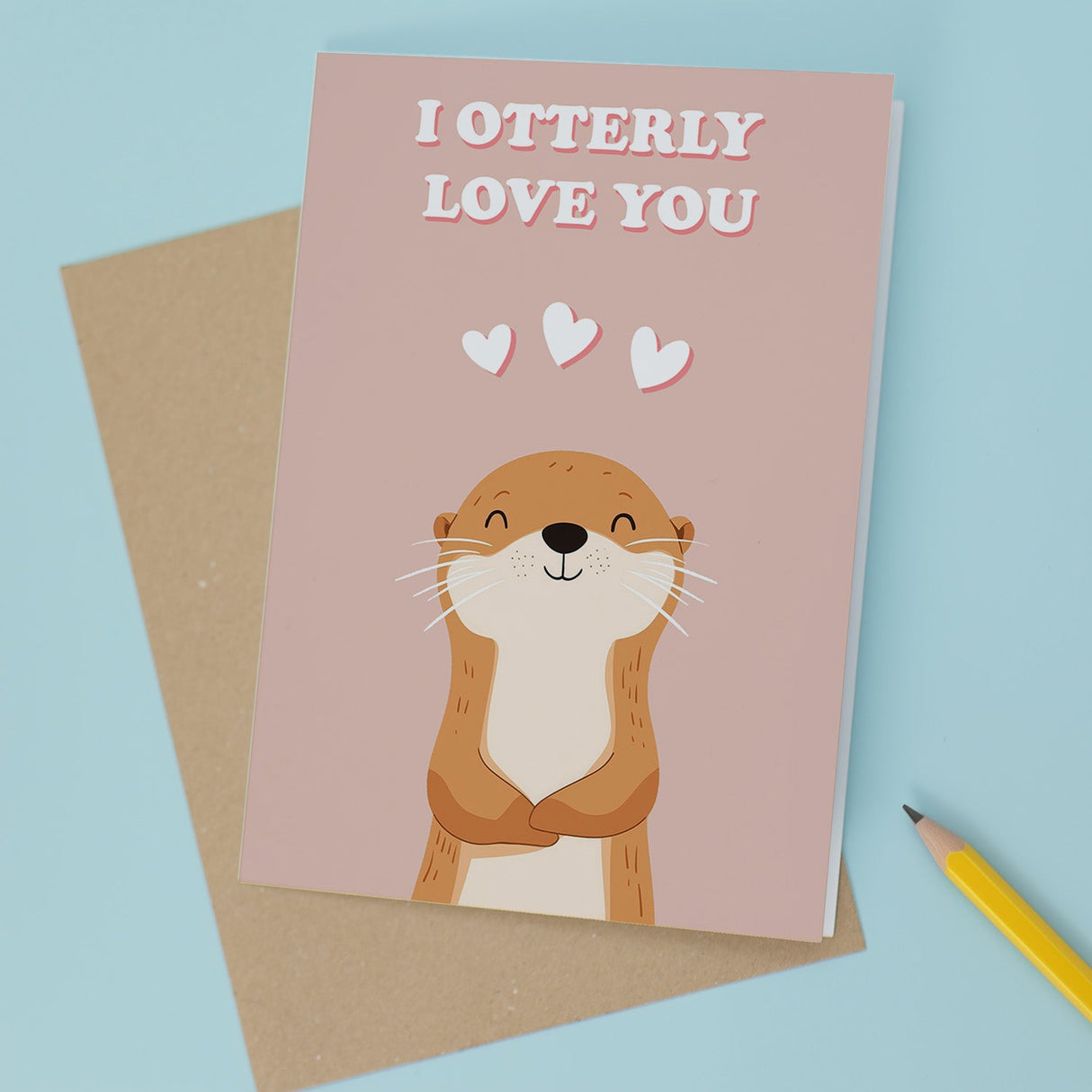 Cute Otter Anniversary or Valentine's Day Card for Him or Her