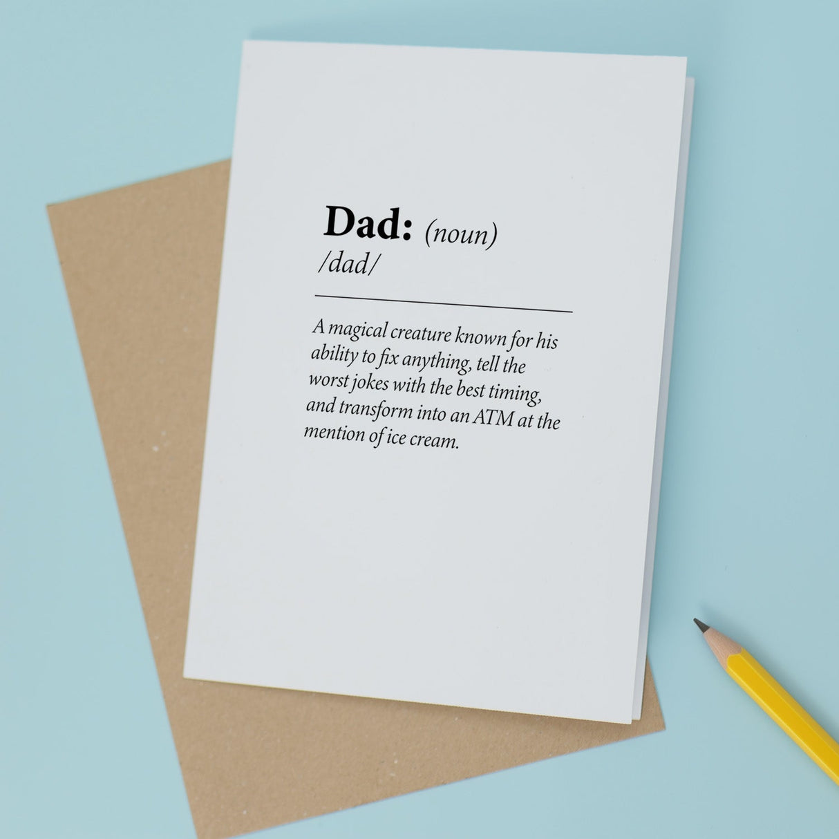 Birthday Card for Dad Fun Dictionary Quote Custom Message Daddy Card