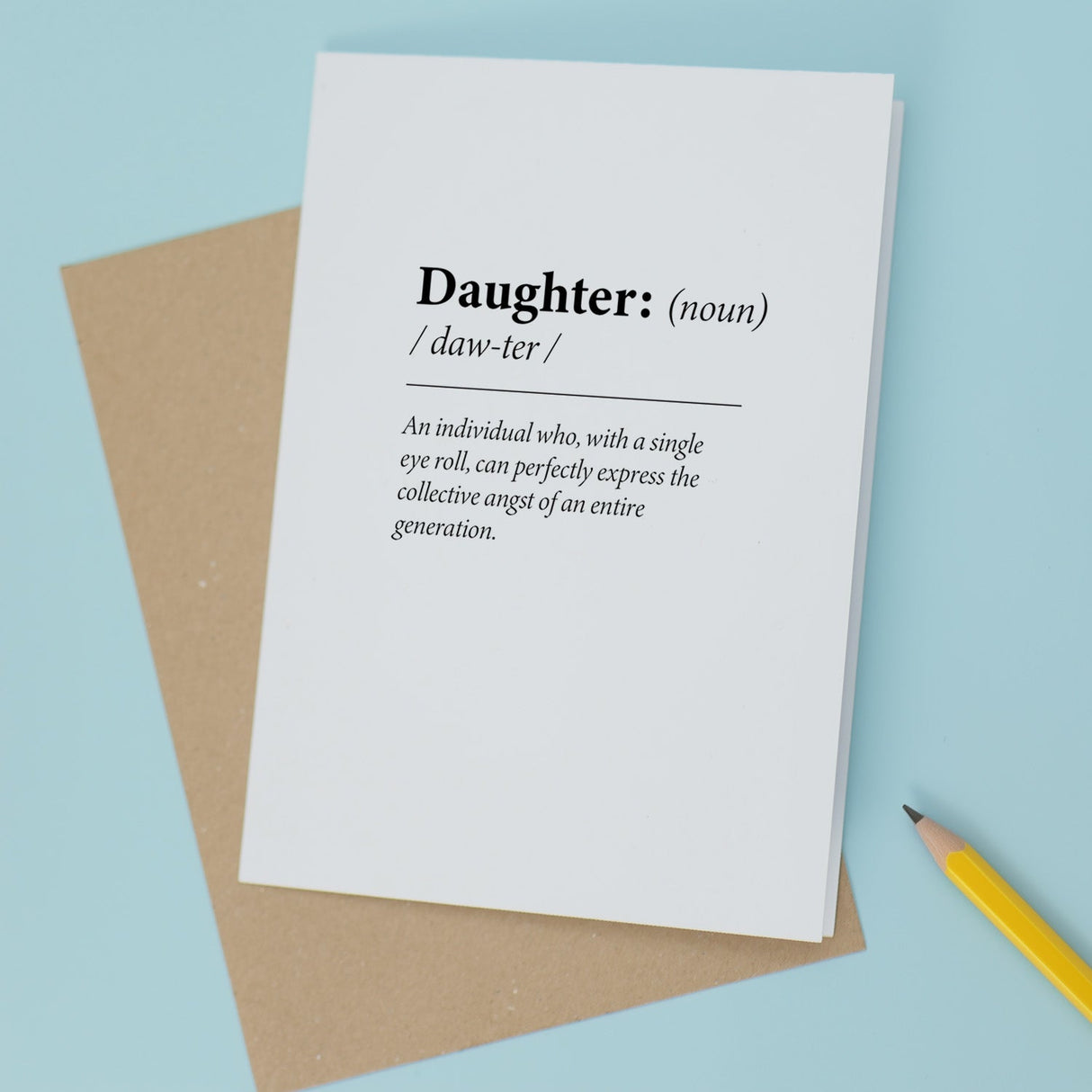 Daughter Birthday Card Fun Dictionary Quote Custom Message Funny