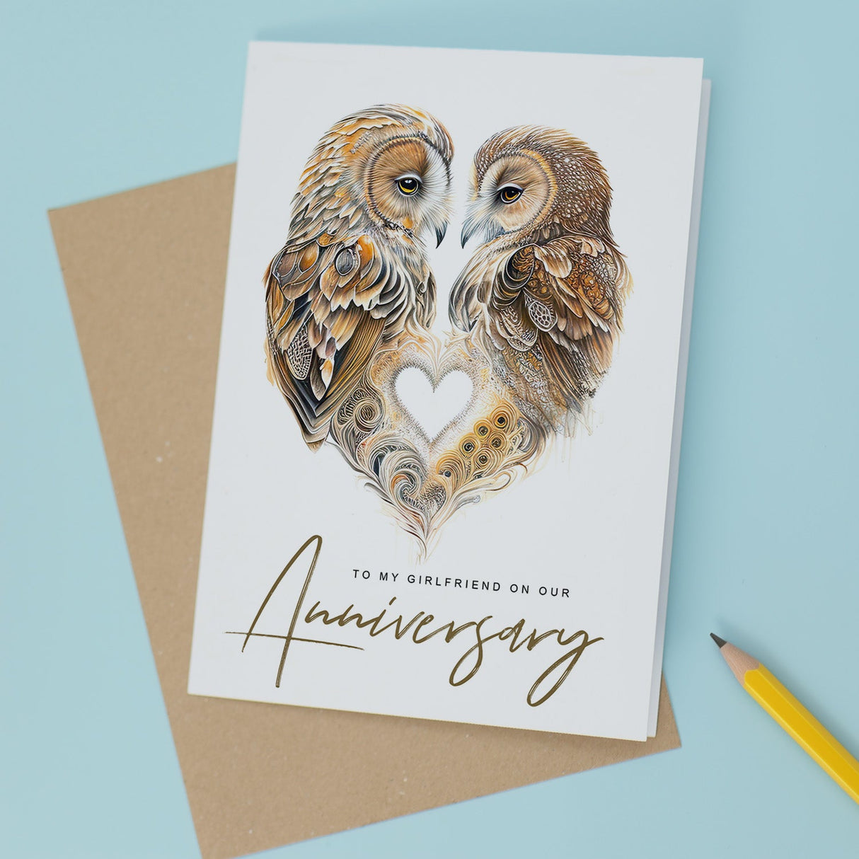 Girlfriend Anniversary Card Love Birds For Her Special Occasion