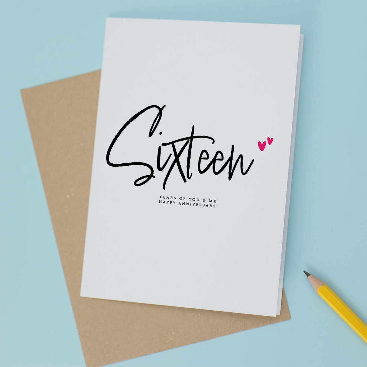 16 Year Anniversary Card for Husband Wife Boyfriend Girlfriend Wedding