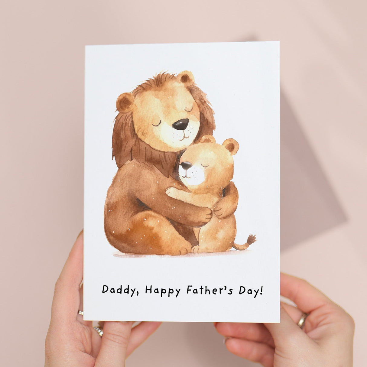 Fathers Day Card Cute Lion Cub Illustration Gift From Child For Dad