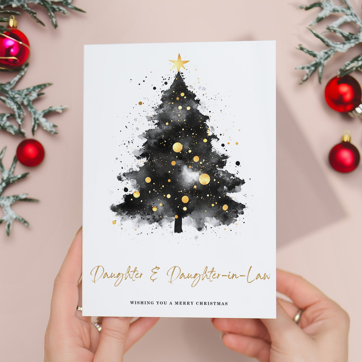 Christmas Card for Daughter and Daughter in Law Lesbian Couple Tree Design