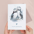 Valentine Anniversary Card for Wife Husband Boyfriend Girlfriend Puffin Card