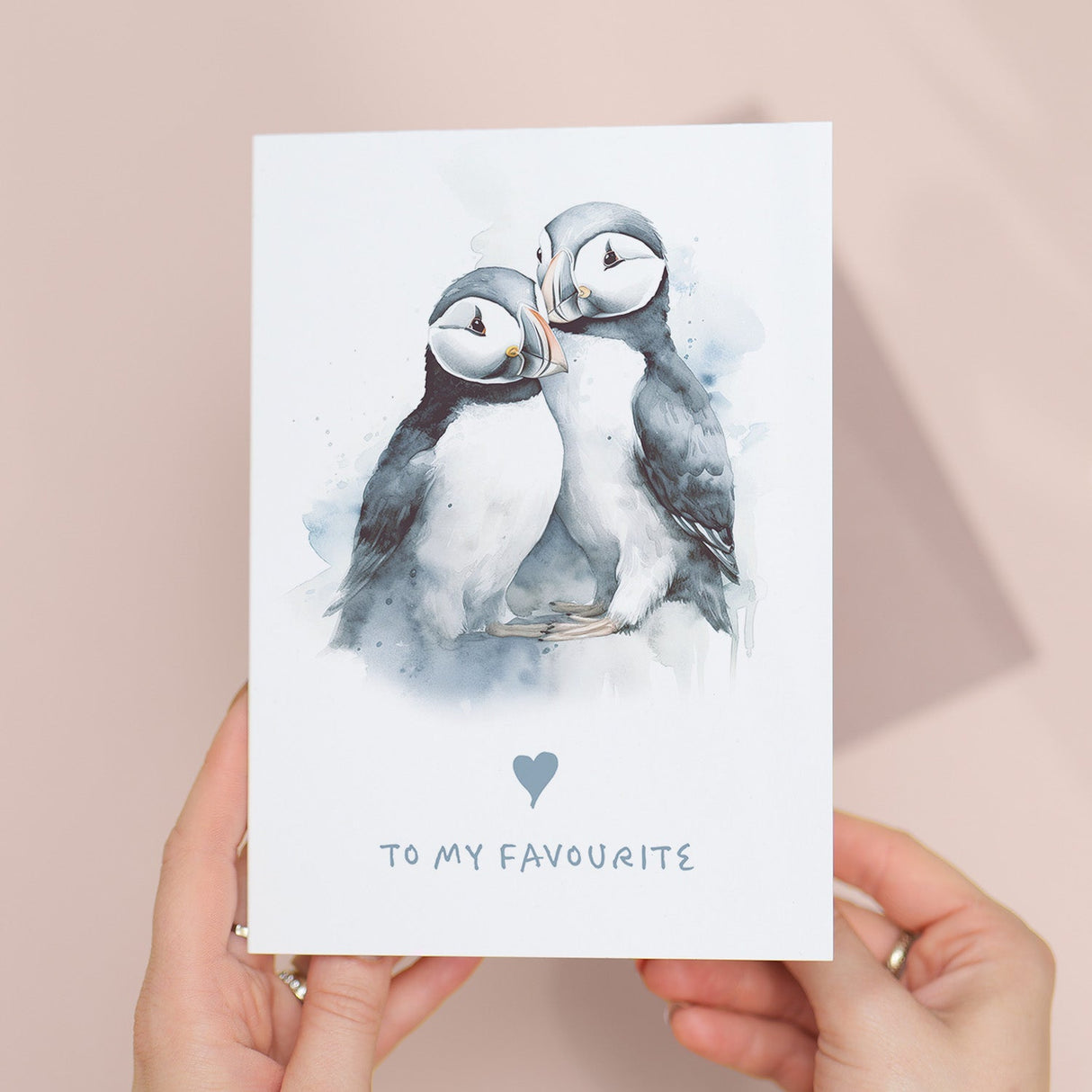 Valentine Anniversary Card for Wife Husband Boyfriend Girlfriend Puffin Card