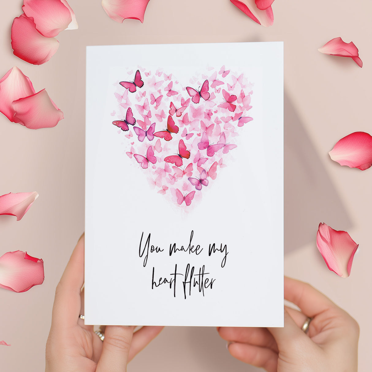 Anniversary Valentine Card for Wife Husband Boyfriend Girlfriend Butterfly Heart