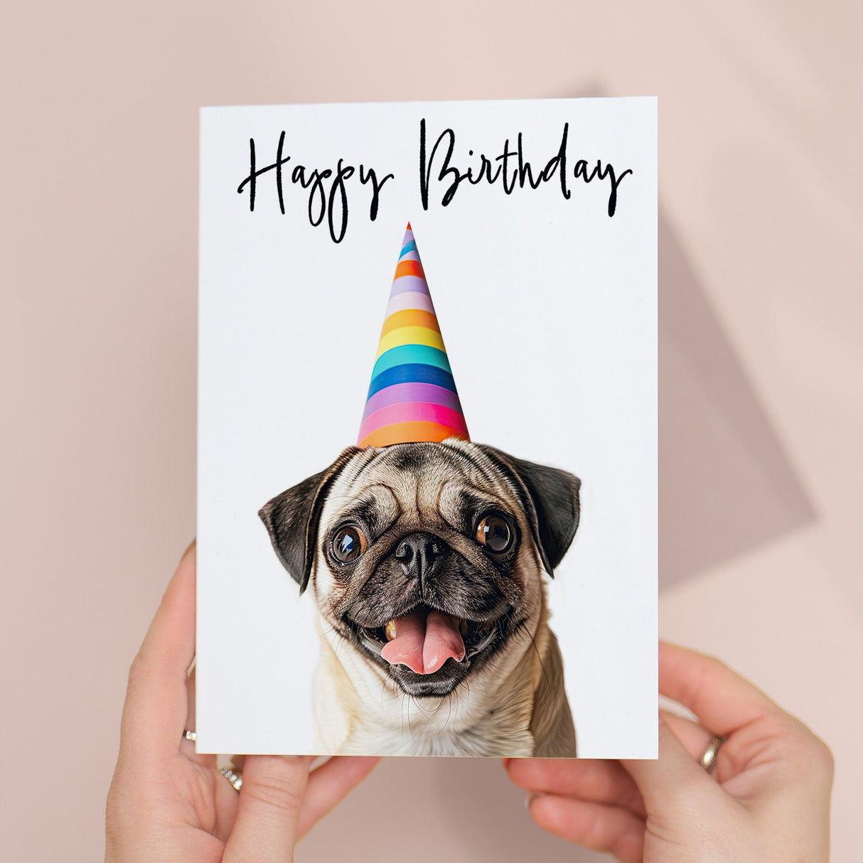Pug Dog Birthday Card for Her Him Friend Mum Dad Sister Brother Fun Card