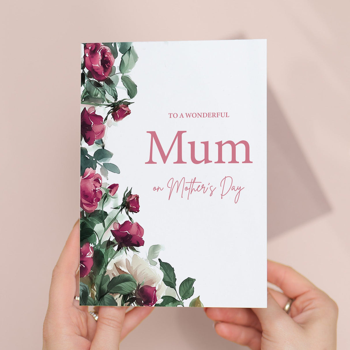 Mothers Day Card Love Mum Floral Roses Wonderful Mothering Sunday Gift