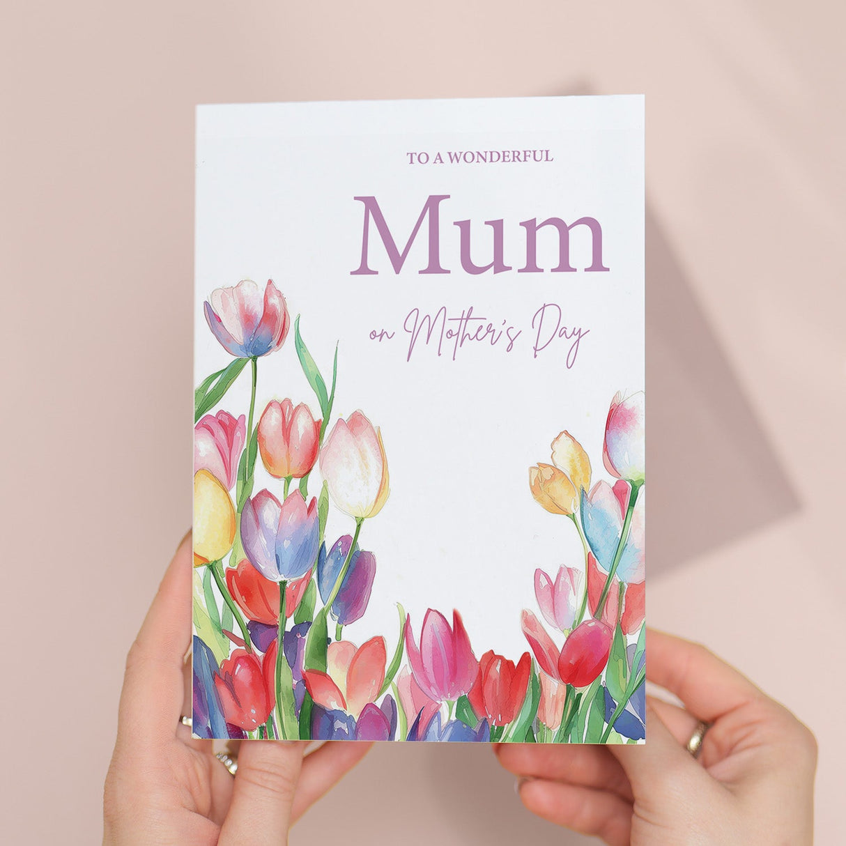 Mothers Day Card Love Mum Flower Tulip Wonderful Mothering Sunday Gift