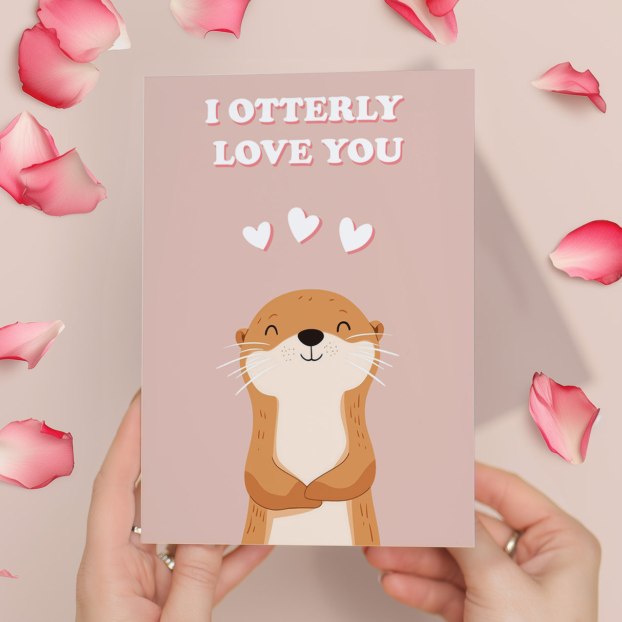 Cute Otter Anniversary or Valentine's Day Card for Him or Her