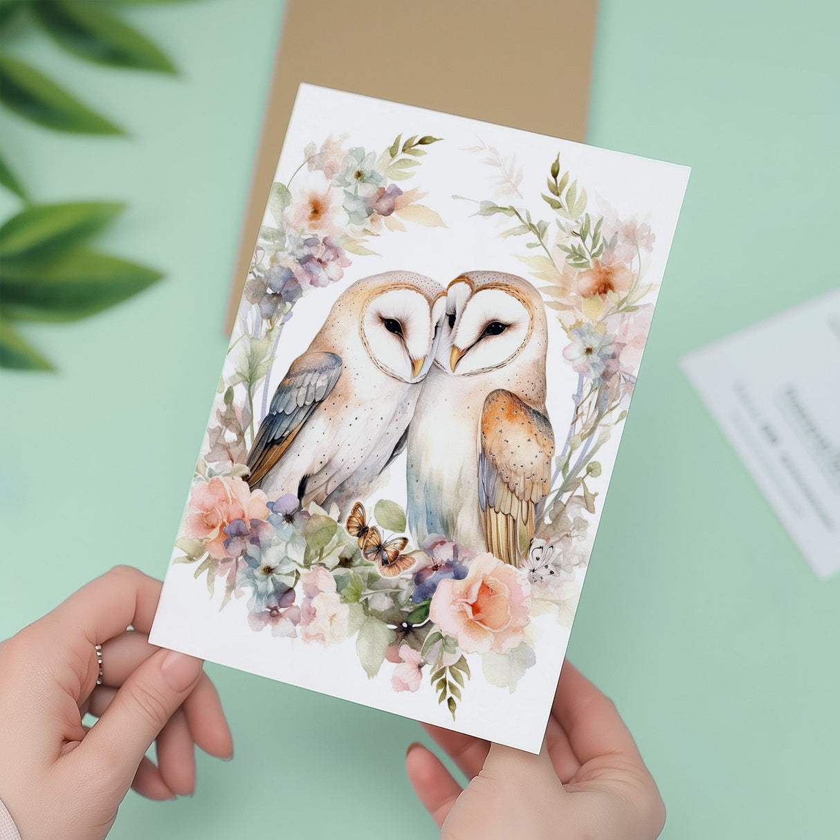 Anniversary Wedding Card for Husband Wife Couple Owl Engagement Card