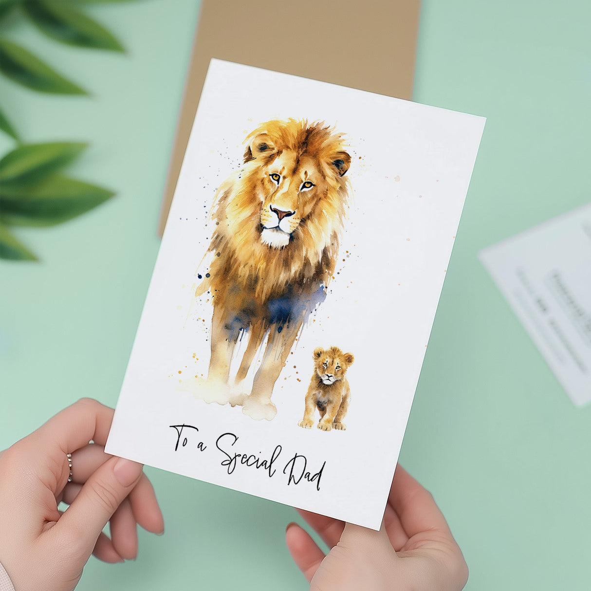 Birthday Card or Fathers Day Card Lion Illustration For Him