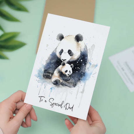 Birthday Card or Fathers Day Card with Panda Illustration For Him